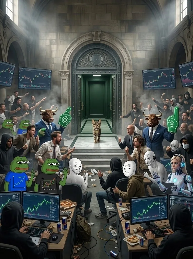 Cate entering the trading floor